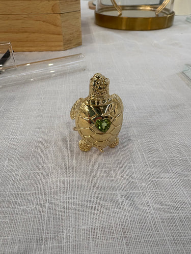 Peridot Heart Turtle Ring